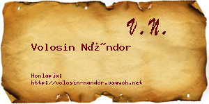 Volosin Nándor névjegykártya