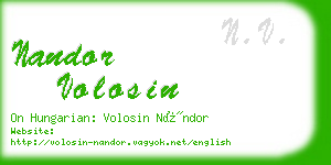 nandor volosin business card